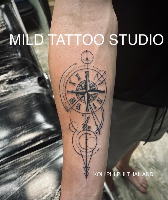 Фото тату Compass tattoo bamboo tattoo T