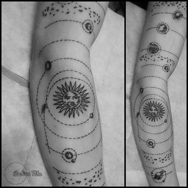 «Солнечная система тату фокус …» — картинка создана в Шедевруме