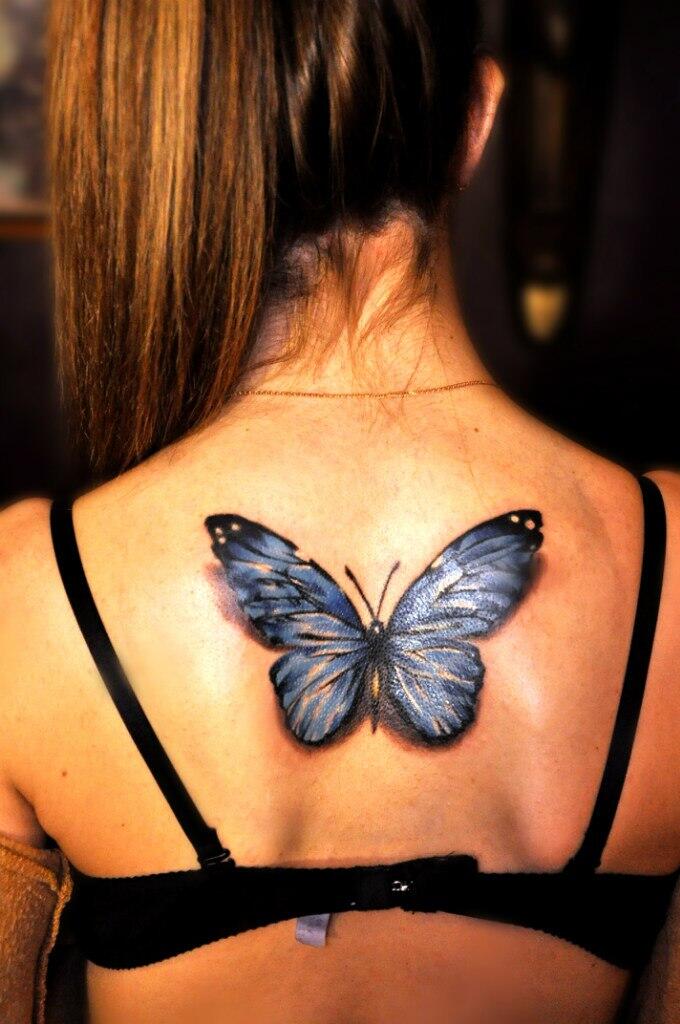 Фото тату Тату бабочки на спине