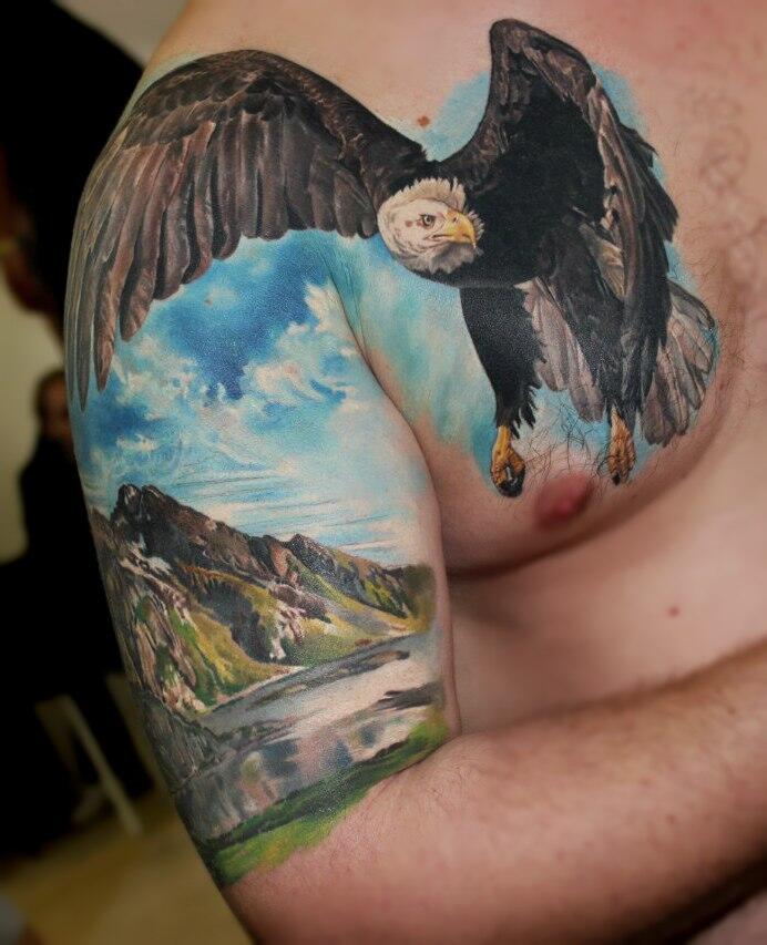 Фото тату Тату орел на груди