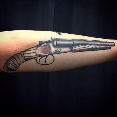 double barrel shotgun tattoo designs