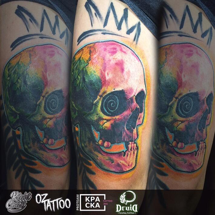 Tattoo uploaded by warpigtx  Colored zombie  Tattoodo