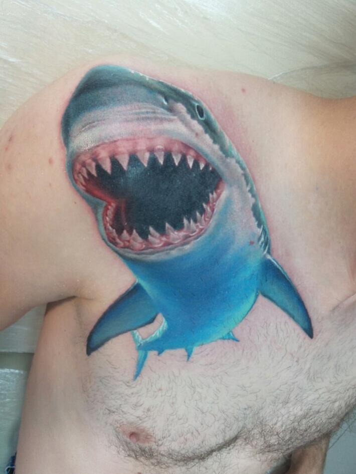 Фото тату Тату акулы на груди