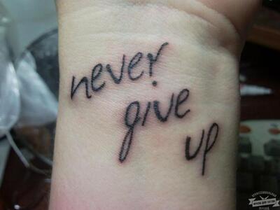 Тату never give up (76 фото)