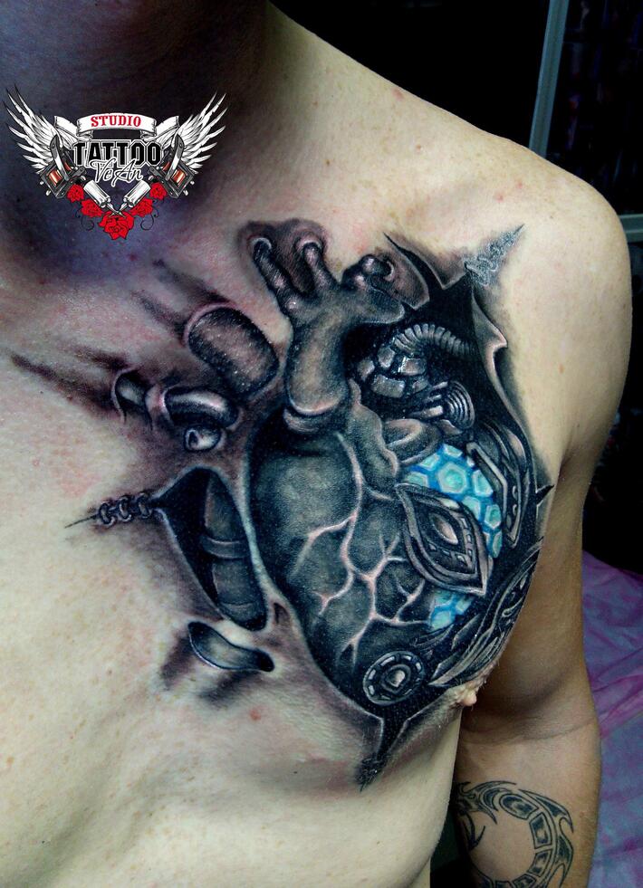 Bio Mechanical Heart Tattoo Heart Tattoos Cool Tattoos - Small Biomechanical  Tattoo Designs PNG Transparent With Clear Background ID 172883 | TOPpng