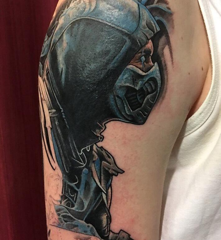 Sink or Swim Tattoo Lounge  Sub Zero part of ongoing Mortal Combat sleeve   Facebook