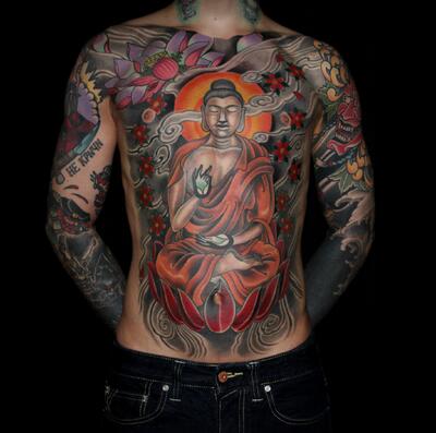 Тату буддийские на груди