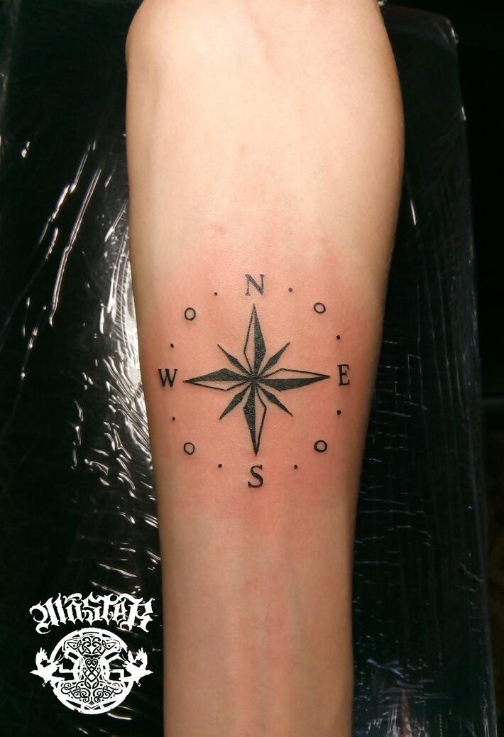 Minimalist Compass Temporary Tattoo (Set of 3) – Small Tattoos