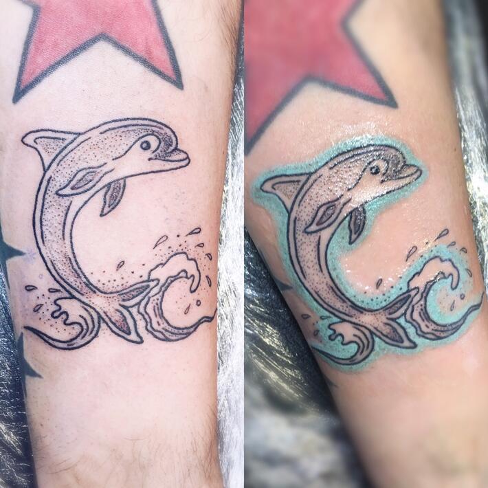 Татуировка дельфин: значение и фото