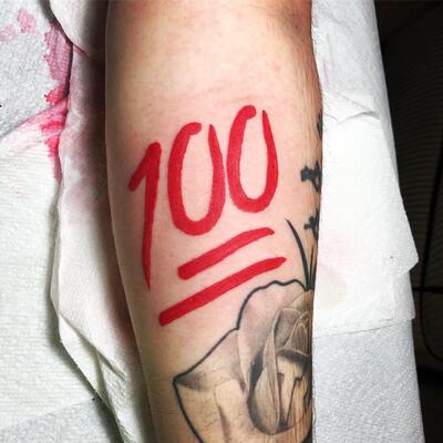 100 emoji tattoo