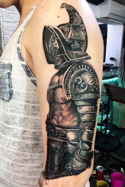 Shoulder Realism Armor tattoo at theYoucom