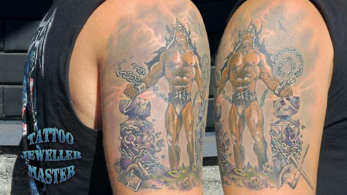 Jason Momoa Attends The Conan The Barbarian Premiere Tattoo  照片图像