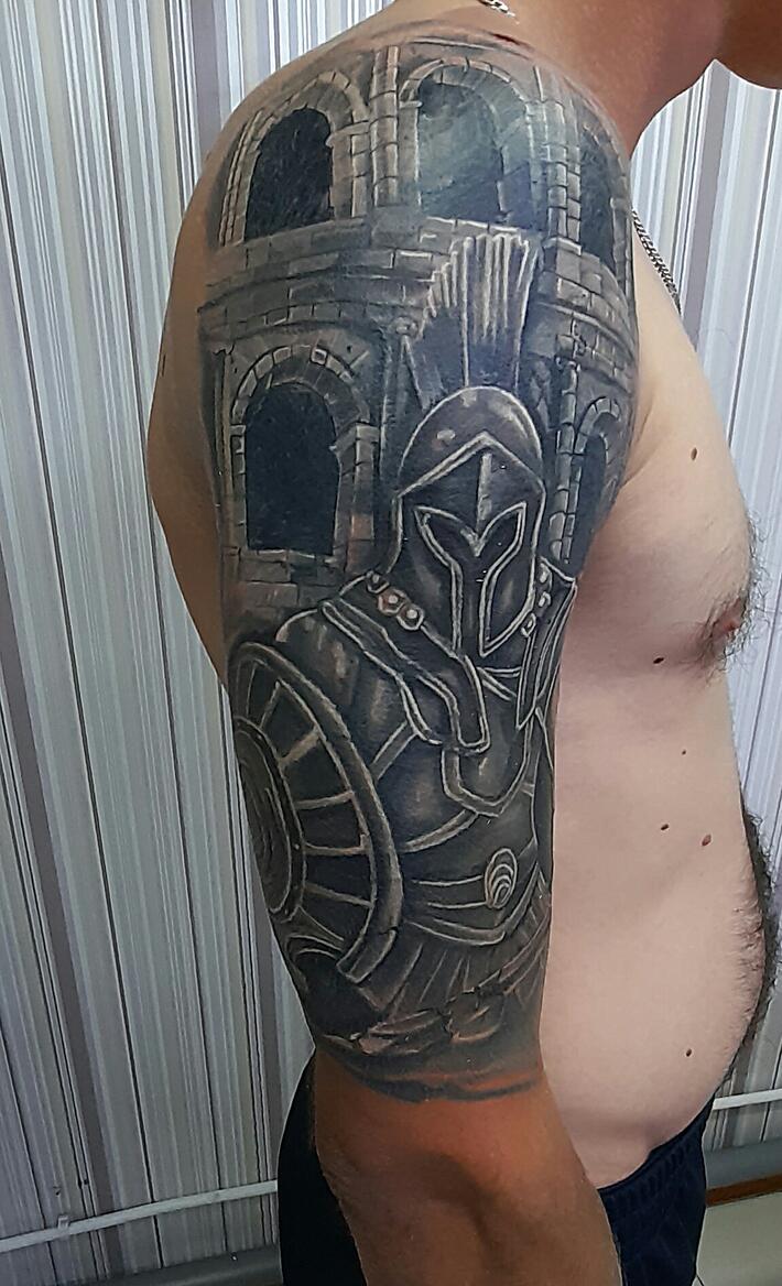 Armor tattoo Shield tattoo Realistic tattoo Spartan tattoo By Kim Shady   Custom Creations Tattoo and Art Studio  Armor tattoo Shield tattoo Spartan  tattoo