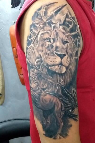new one tattoo my #tatoos #lion #new #મોજીલો_માલધારી #maheshbharwad818... |  TikTok