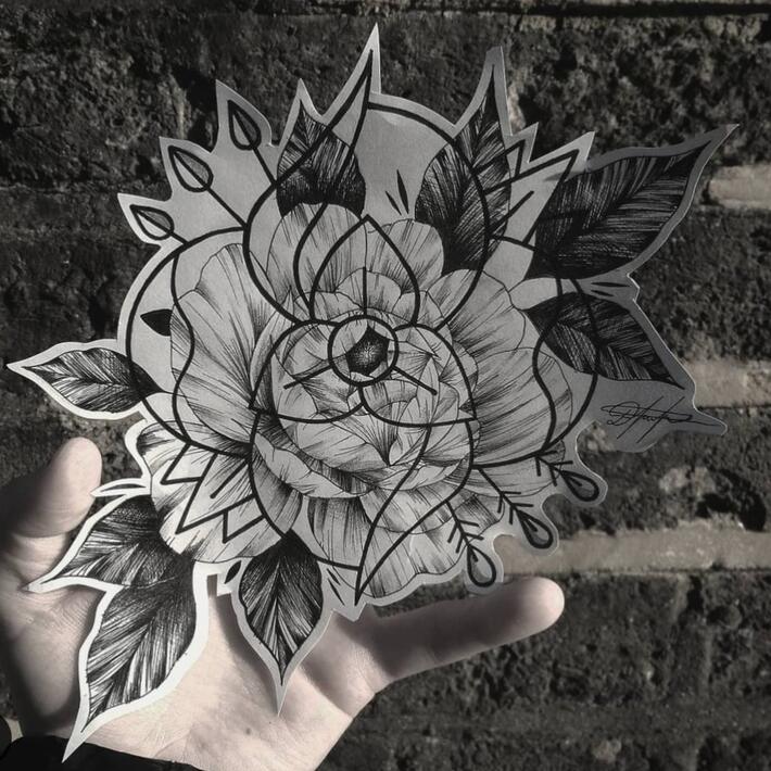 Hot Rod Tattooing  La Dispute flower by Corey Cuc