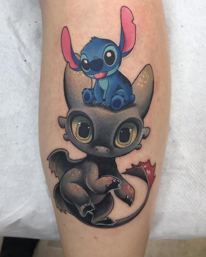 Tattoo uploaded by Brittany Marotta  Disney Stitch  Toothless  Tattoodo