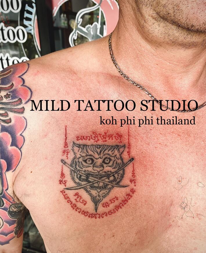 Фото тату Tiger tattoo bamboo tattoo Tha