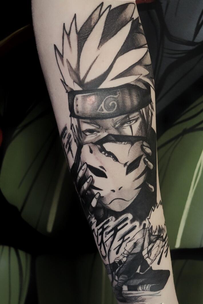 Silver  on Instagram I got to do a awesome cover up  tattoo of Kakashi  and his Susanoo Thank you for the trust  last photo is