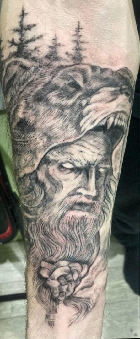 Ink Sessions Tattoo Freehand Mountain Man Tattoo