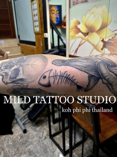 Fish tattoo bamboo tattoo Thai