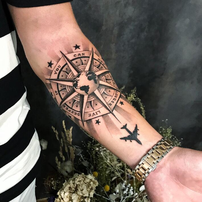 Compass tattoo kaise banaye | how to make compass tattoo | compass tattoo  designs | tattoo - YouTube
