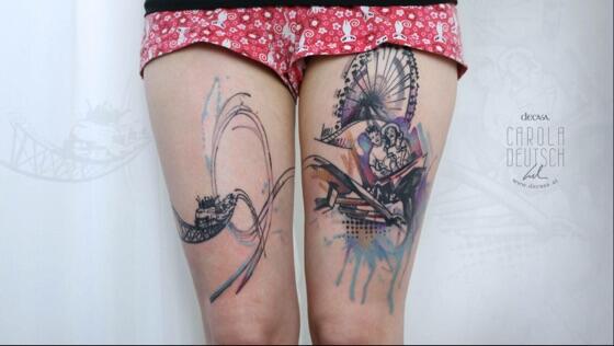 Tattoo tagged with trad roller coaster aliens movie  inkedappcom