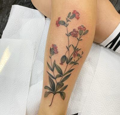 Flower tattoo Wolfsbane Geometric tattoo