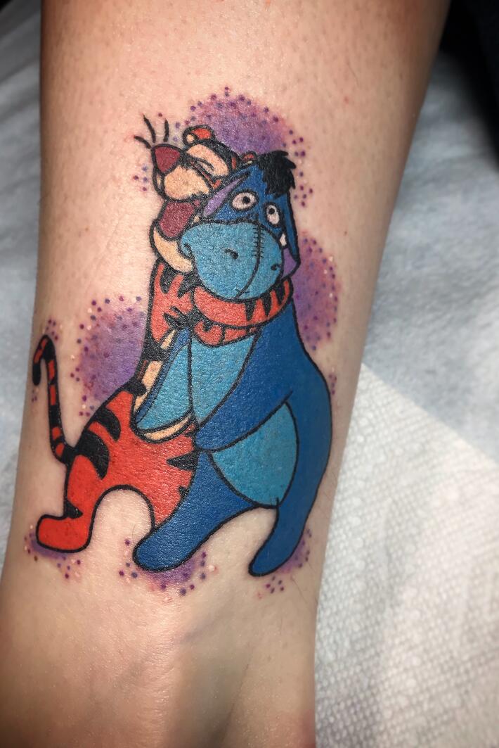 Tattoo uploaded by Bishops Domain tattoo  Water colour tigger and eeyore   Tattoodo