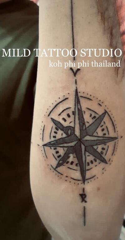 Compass tattoo bamboo tattoo T
