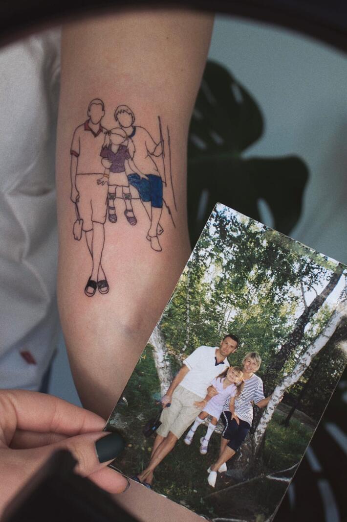 con ele on Instagram Portrait of her late grandparents Thanks Puisee   tattoo portrait grandparents family finelinetattoo linework  minimalist design