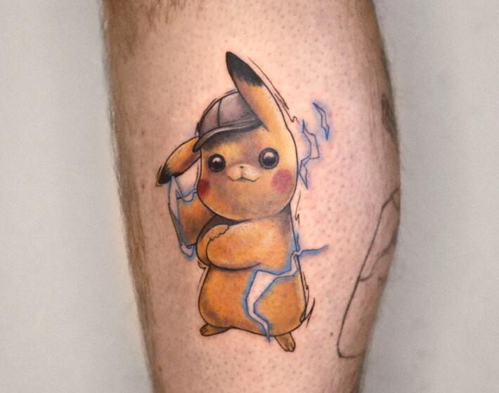 Premium Photo | PikaInk Showcasing Pikachu Tattoo with a Clear Canvas