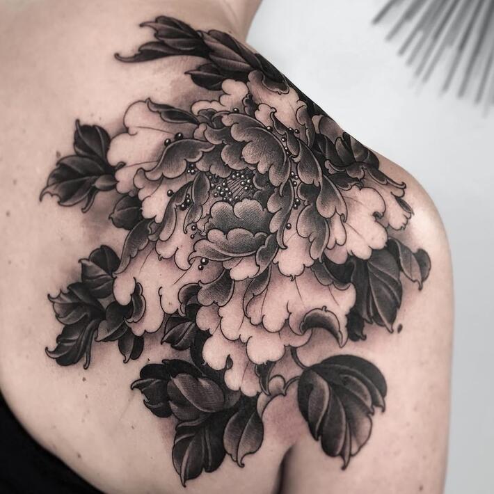 Black and Grey Japanese tattoo by FIBS