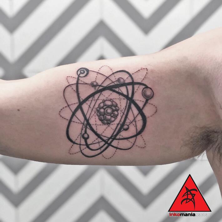 Solar system atom tattoo leg | Galaxy tattoo, Atom tattoo, Leg tattoos