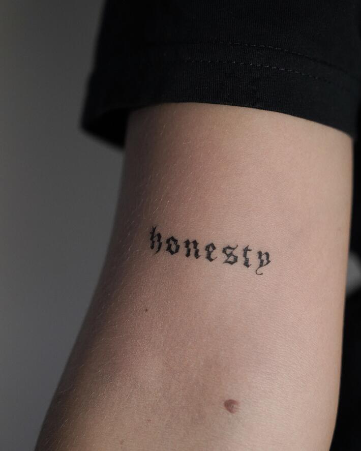 Tattoo tagged with: tricep, honesty, celebrity, sam smith | inked-app.com