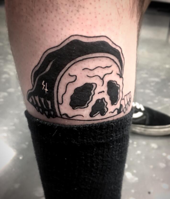Sketchy Tank Tattoo peeking Grim Reaper done at a Zumiez VIP launch even  in Boston MA for Sketchy Tank  Tank tattoo Tattoos Tattoos for women