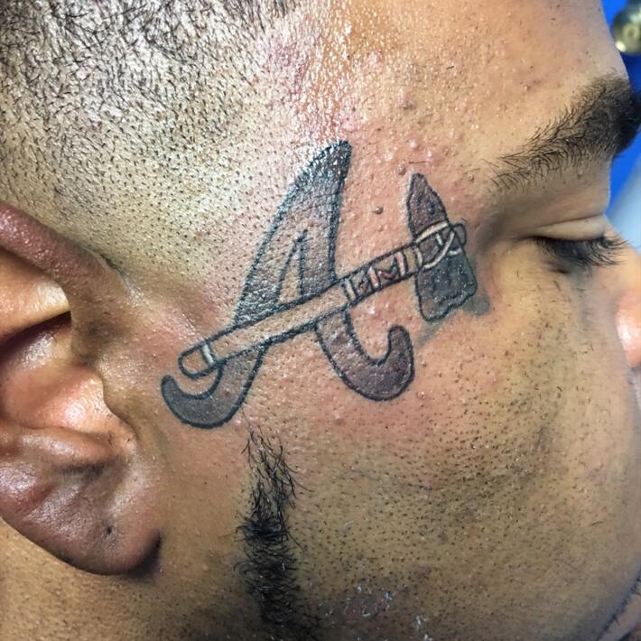 Billy Brantley on Twitter Any other braves fans at kaufmanstadium for  tonights game have a atlantabraves tattoo httpstcoPL0Npyegn8   Twitter