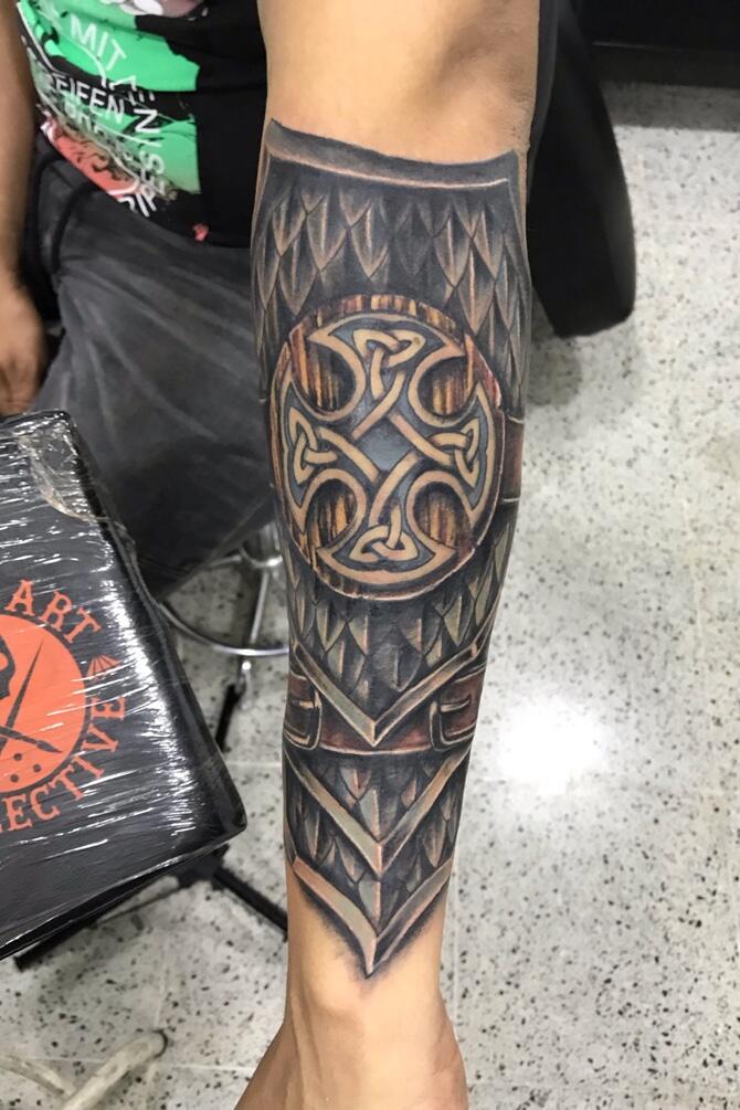 Cuban Tribal Man Chest Tattoo