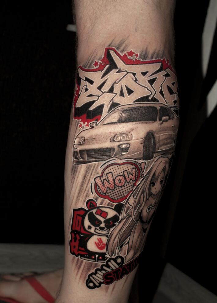 My Initial D tattoo, fav scene. Part of my ongoing sleeve. What do you  think? : r/initiald