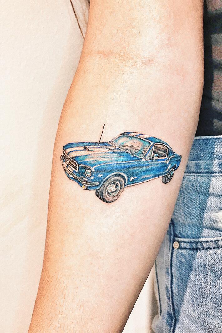 Vintage Car Tattoo Minimalist