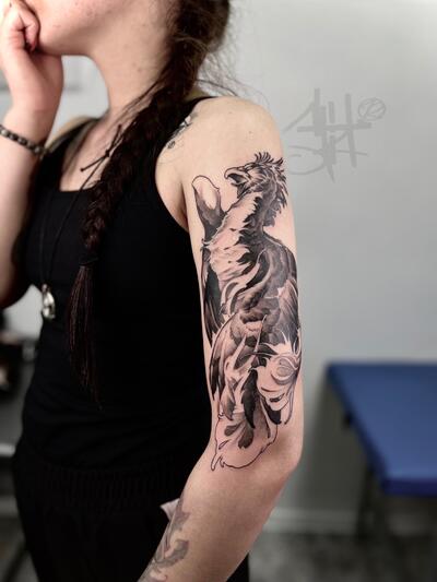 Some Bloodborne action Vicar Amelia bloodborne blackclawneedle  blackworktattoo animetattoos gamingtattoo blackworktattoo  Instagram